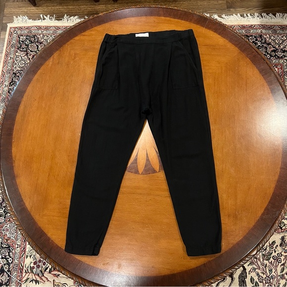 The GREAT Women’s Cotton Drop Crotch Harem Pants Black Size 2 Pull-On Slouchy - Picture 3 of 16